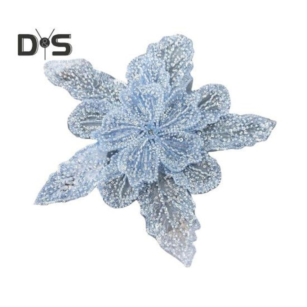 (blue) 3D Flower Corsage Applique Bead And Sequin Decor Multi-layer Sweater Dress Blouse Decor Diy Stitching Patch Clothing Accessories Wedding Party