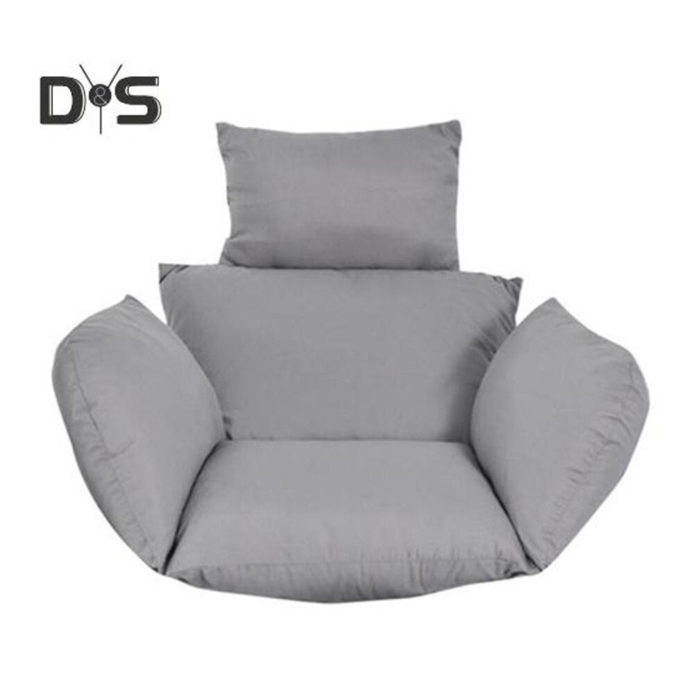 (light grey) Egg Chair Cushion Swing Chair Cushion With Headrest Washable Hanging Basket Seat Cushion Replacement For Patio Garden Egg Chair