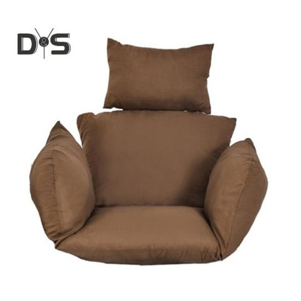 (coffee) Egg Chair Cushion Swing Chair Cushion with Headrest Washable Hanging Basket Seat Cushion Replacement for Patio Garden Egg Chair