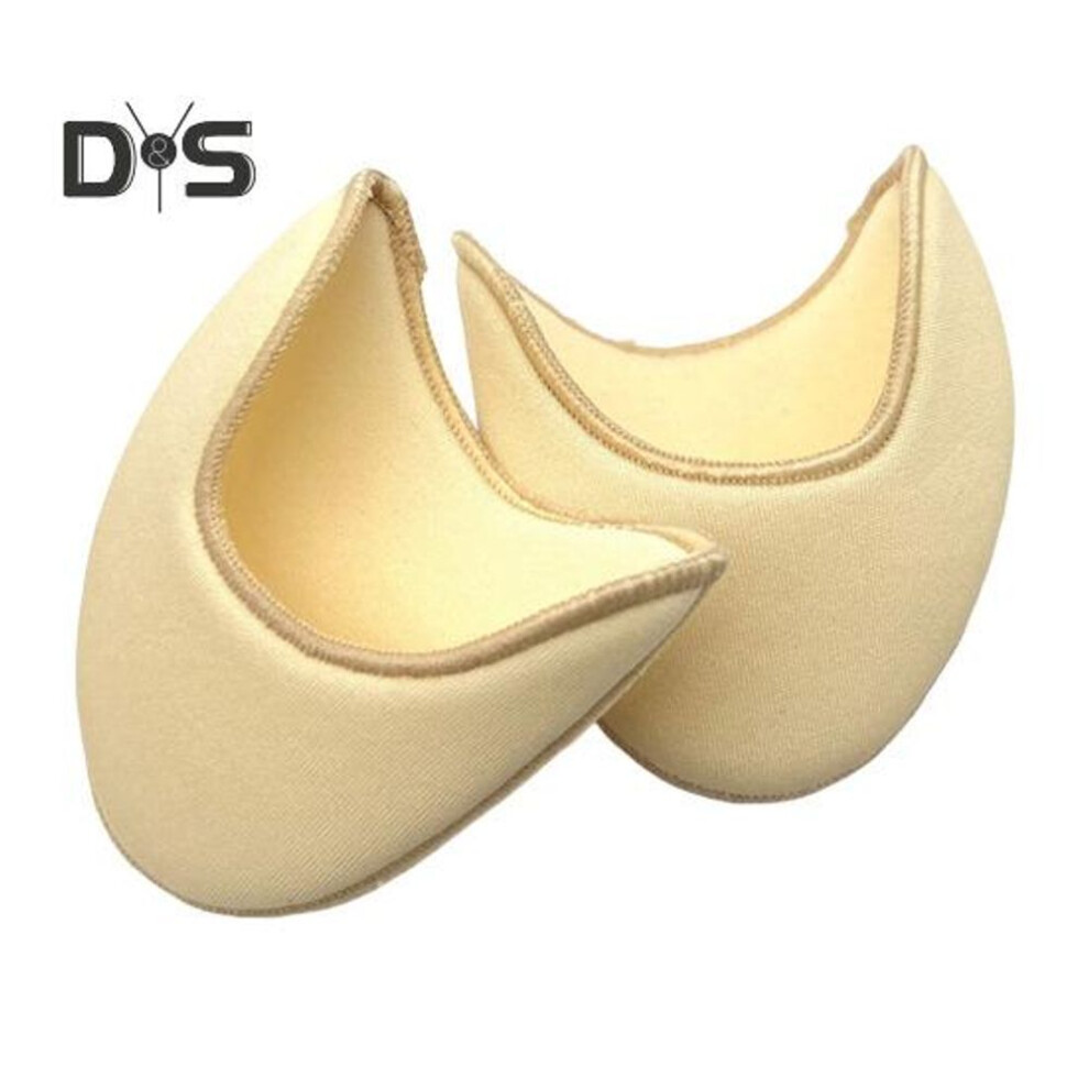 (beige, M) 1 Pair Sponge Insert Pads for Ballet Shoes Forefoot Pressure Relief Reusable Washable Toe Protector for Ballet Dance Performance And Daily Wear