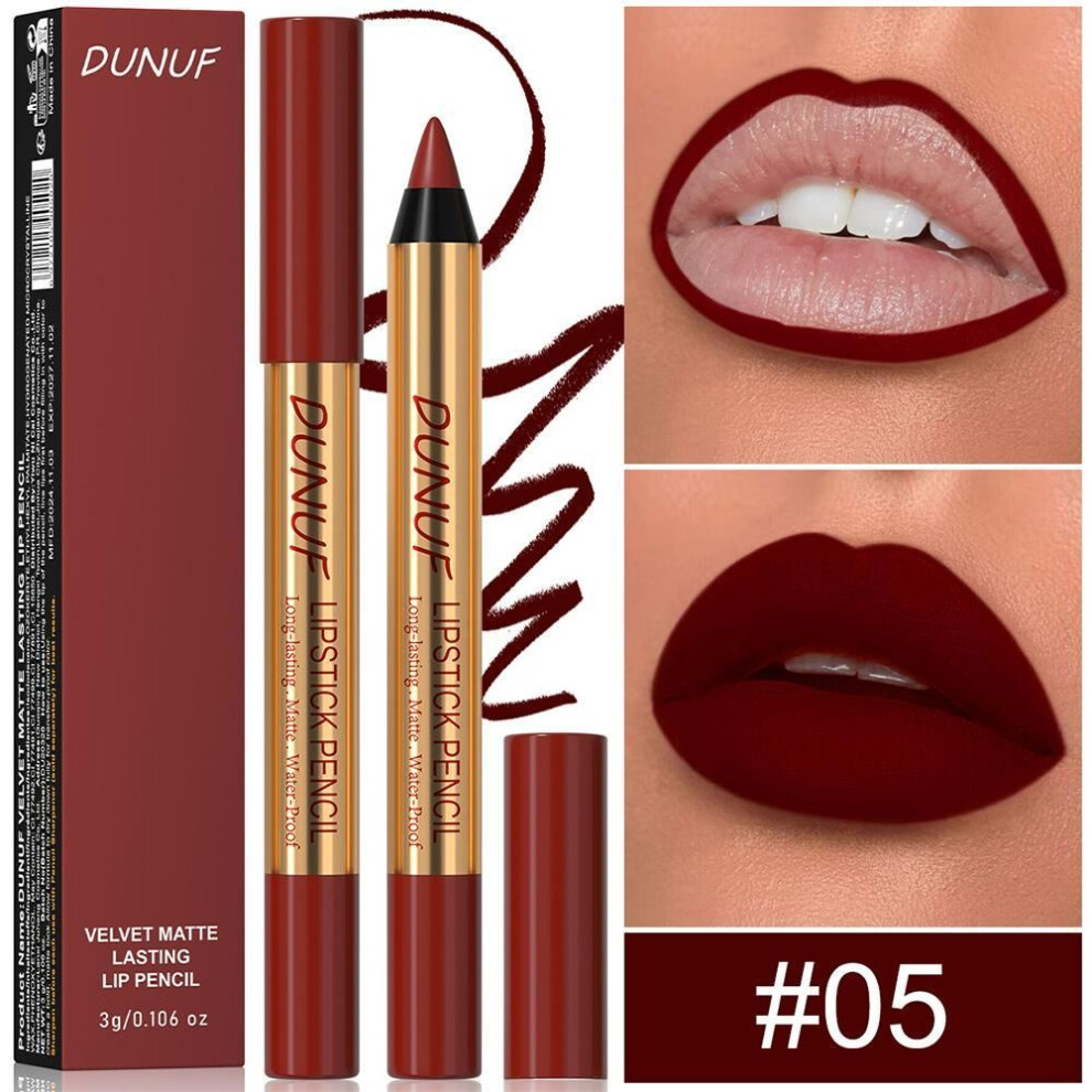 (05) DUNUF 6-color Easy Color matte Non-stick cup lasting Lipstick pen
