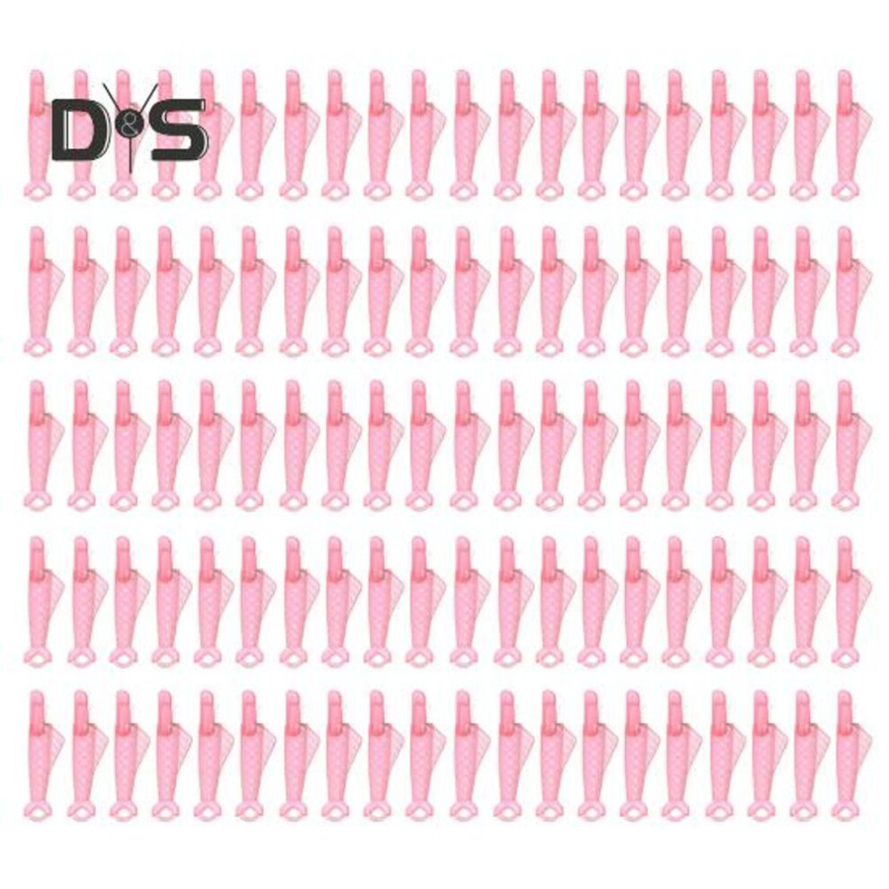 (pink, L) 100pcs Fish Mouth Needle Threader Diy Embroidery Cross Stitch Crafts Sewing Machine Needle Threader Portable Plastic Needle Threading Tools