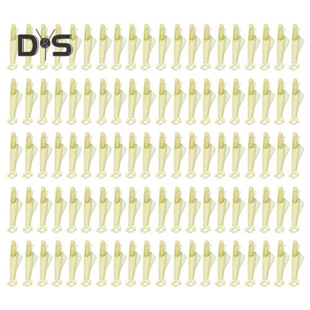 (yellow, S) 100Pcs Fish Mouth Needle Threader DIY Embroidery Cross Stitch Crafts Sewing Machine Needle Threader Portable Plastic Needle Threading Tools