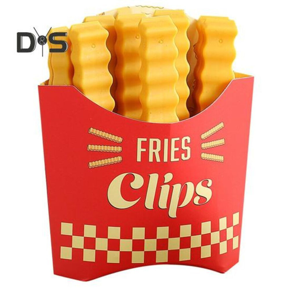 1 Set Bag Sealing Clips With Storage Box Reusable Fried Chips Shape Design Snack Bag Clips Food Sealer Kitchen Supplies