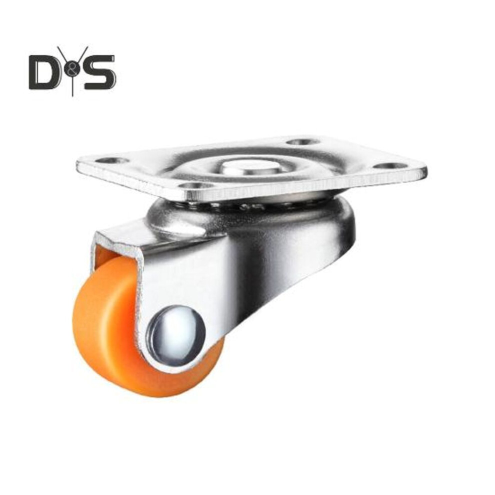 (orange) 0.5 Inch Furniture Caster Wheels Universal Small Swivel Plate Casters For Carts Furniture Baby Bed Kitchen Cabinet Table