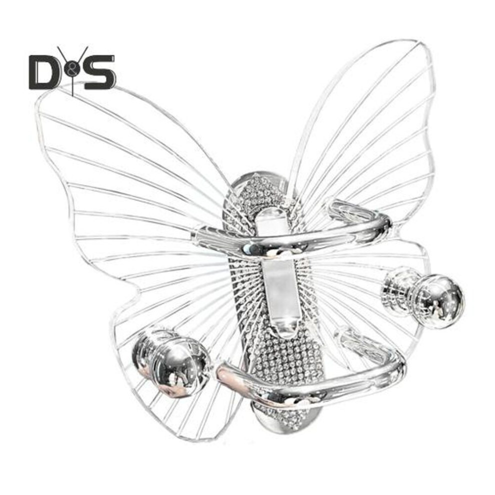 (as the picture, A) Transparent Hook Strong Load-bearing Butterfly Shape Simple Installation Self Adhesive Key Towel Hook Storage Rack