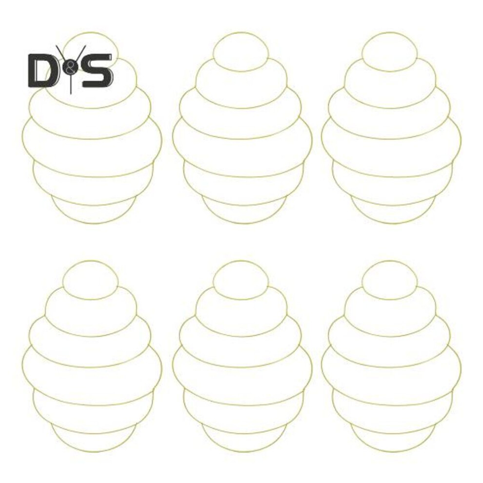(as the picture, C 6pcs) Bee Hive Wreath Frame Heart Metal Wire Form Bee Shaped Wire Frame Wreath Form For Flowers Ribbons Diy Wreath Home Decor