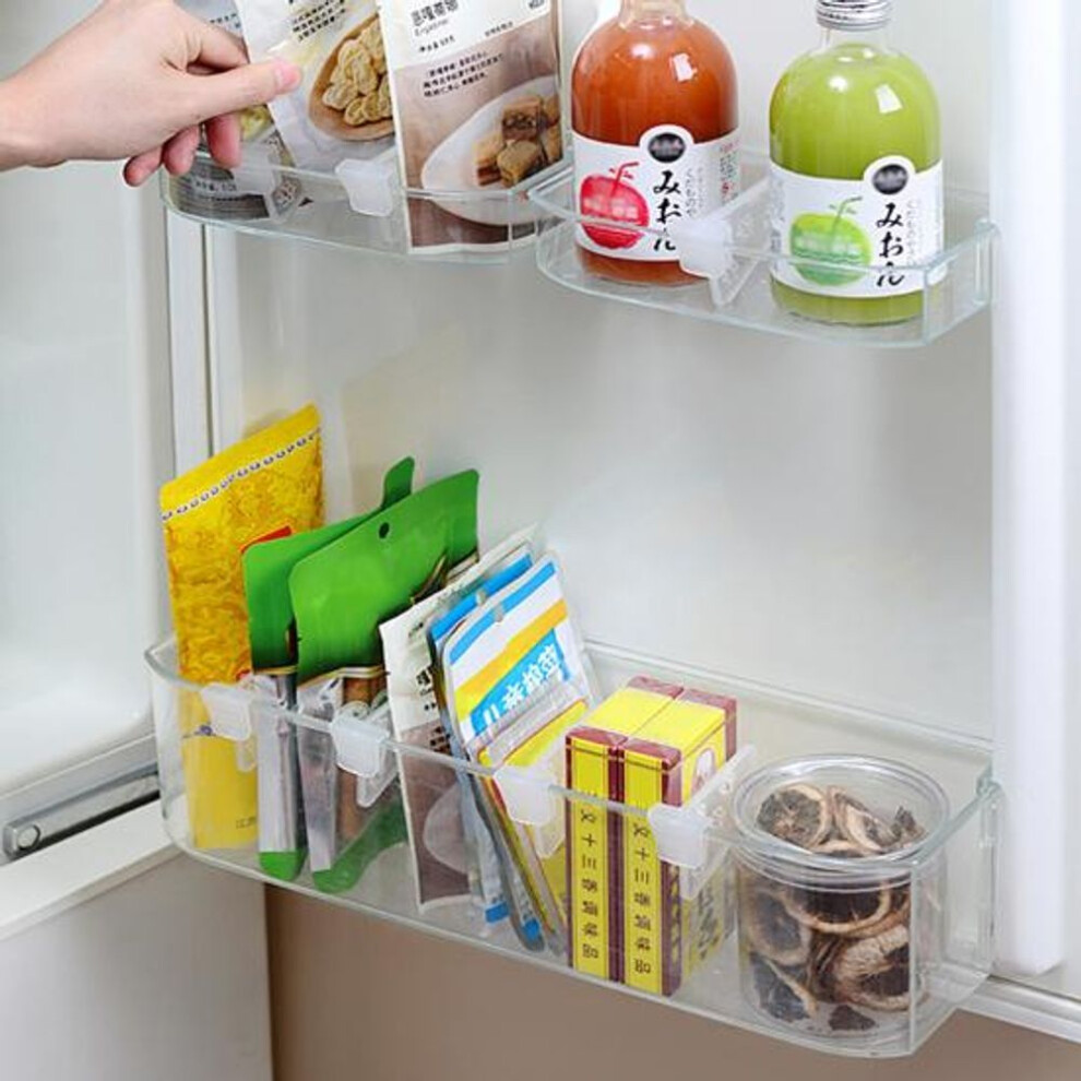 4pcs/set White Refrigerator Shelf Dividers Food Grade Classic Portable Snap-on Organizer