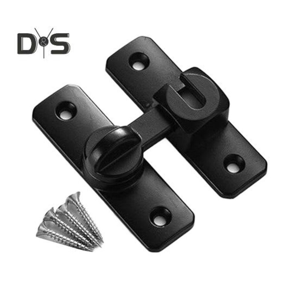(black) Barn Door Lock Simple Installation Anti-theft Heavy Duty Bar Gate Latches Safety Slide Door Lock For Bathroom Garden
