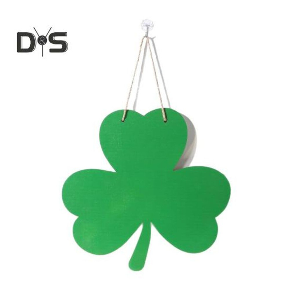 (as the picture, S) Wooden Clover Door Sign St. Patrick's Day Hanging Sign Front Door Shamrock Sign for Farmhouse Home Porch And Wall Decor