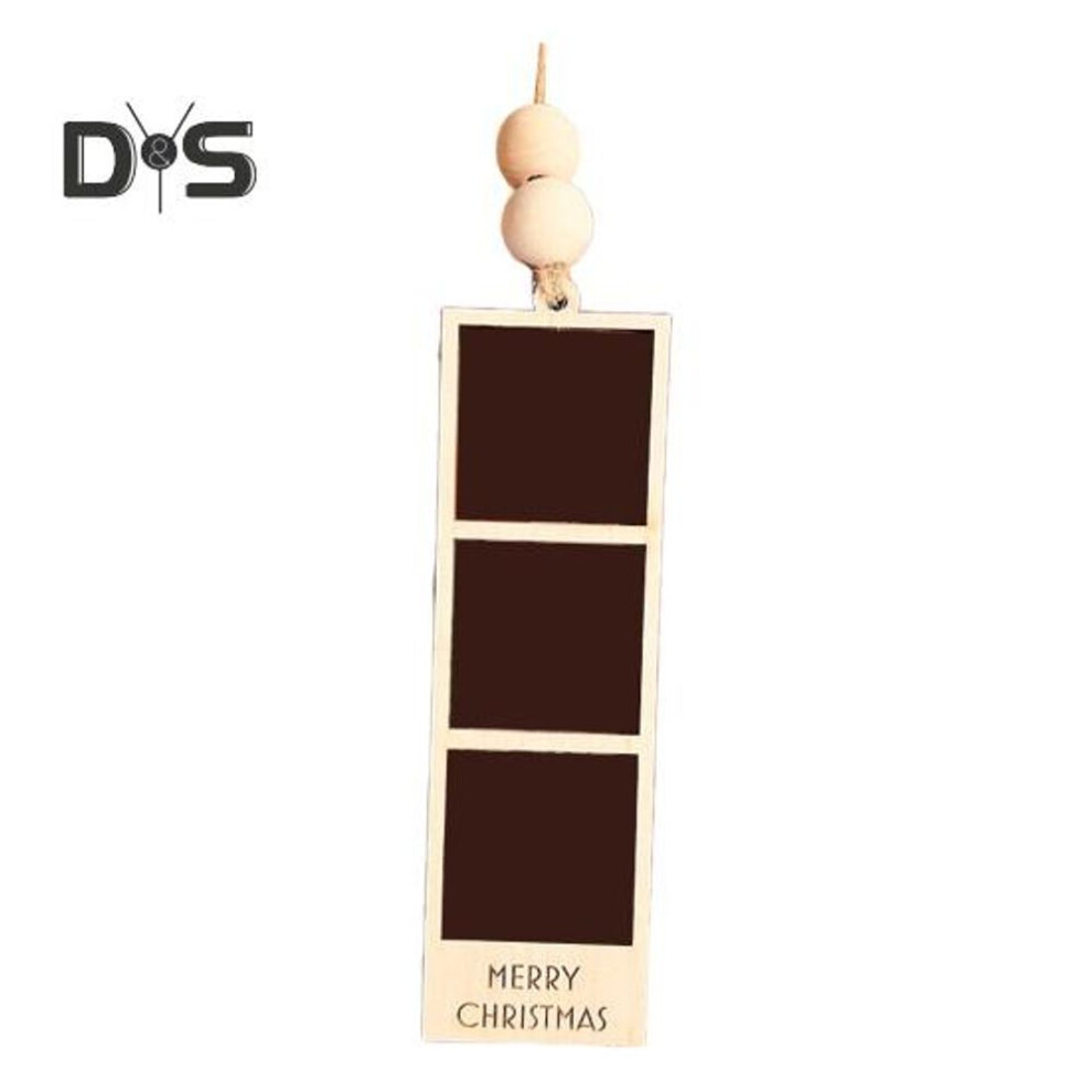 (as the picture, 3pcs) Christmas Photo Frame Ornaments Family Photos Christmas Tree Decoration Custom Wooden Picture Frame Hanging Decoration for Home Decor