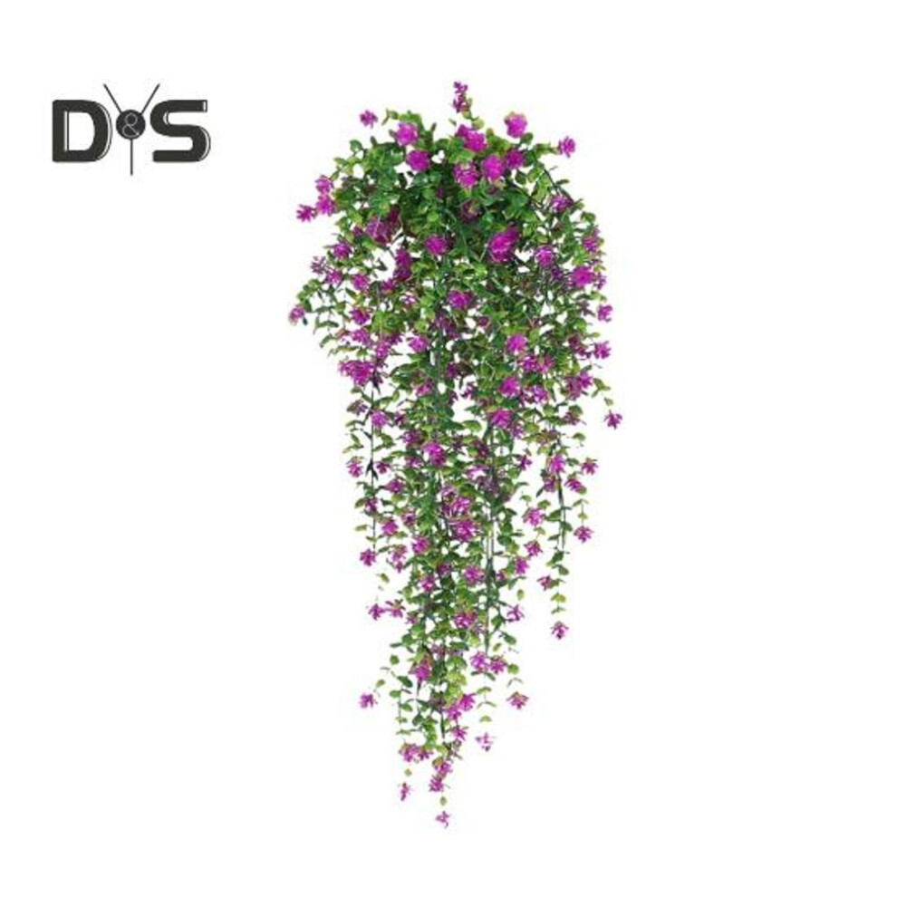 (purplish red, 1pc) 1/2Pcs Hanging Artificial Flower Vine UV Resistant Faux Drooping Floral Plants Plastic Ivy Home Wedding Indoor Outdoor Garden Yard Decoration Photo