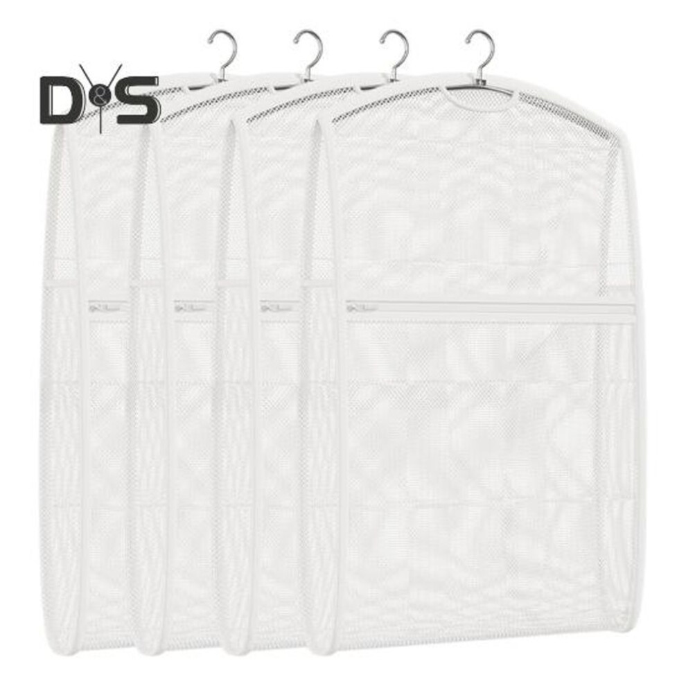(as the picture, 4pcs) Shoe Laundry Bag Zipper Closure Honeycomb Mesh Design Universal Size Multifunctional Sneaker Boots Washing Bag