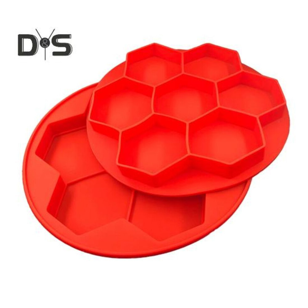 (as the picture, 1pc) 1/2pcs Silicone Hamburger Patty Maker Freezer Container Non-stick Burger Press Mold For Sausage Beef Hexagonal Shape Bpa-free Grill Accessory For