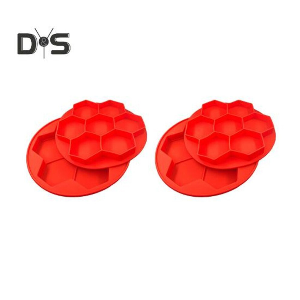 (as the picture, 2pcs) 1/2Pcs Silicone Hamburger Patty Maker Freezer Container Non-Stick Burger Press Mold for Sausage Beef Hexagonal Shape BPA-Free Grill Accessory for