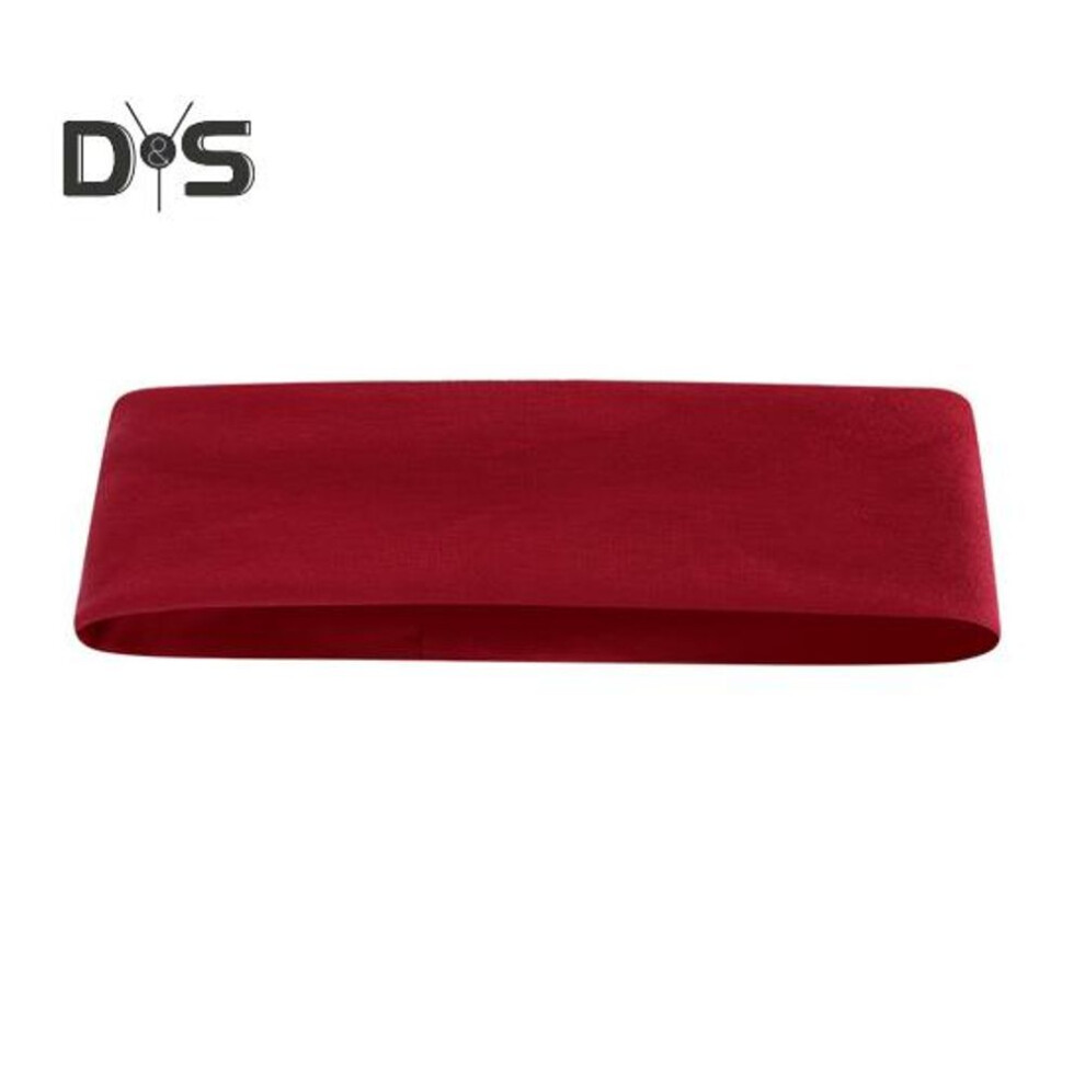 (wine red) Women Men Headband High Elastic Solid Color Wide Hair Band Breathable Elastic Hair Tie Sports Yoga Fitness Headgear