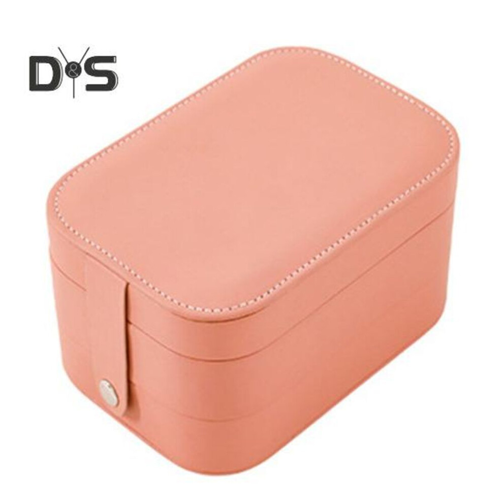 (beige) Travel Jewelry Organizer Storage Box with Mirror Multiple Compartments Compact Portable Ring Earring Organizer Jewelry Case