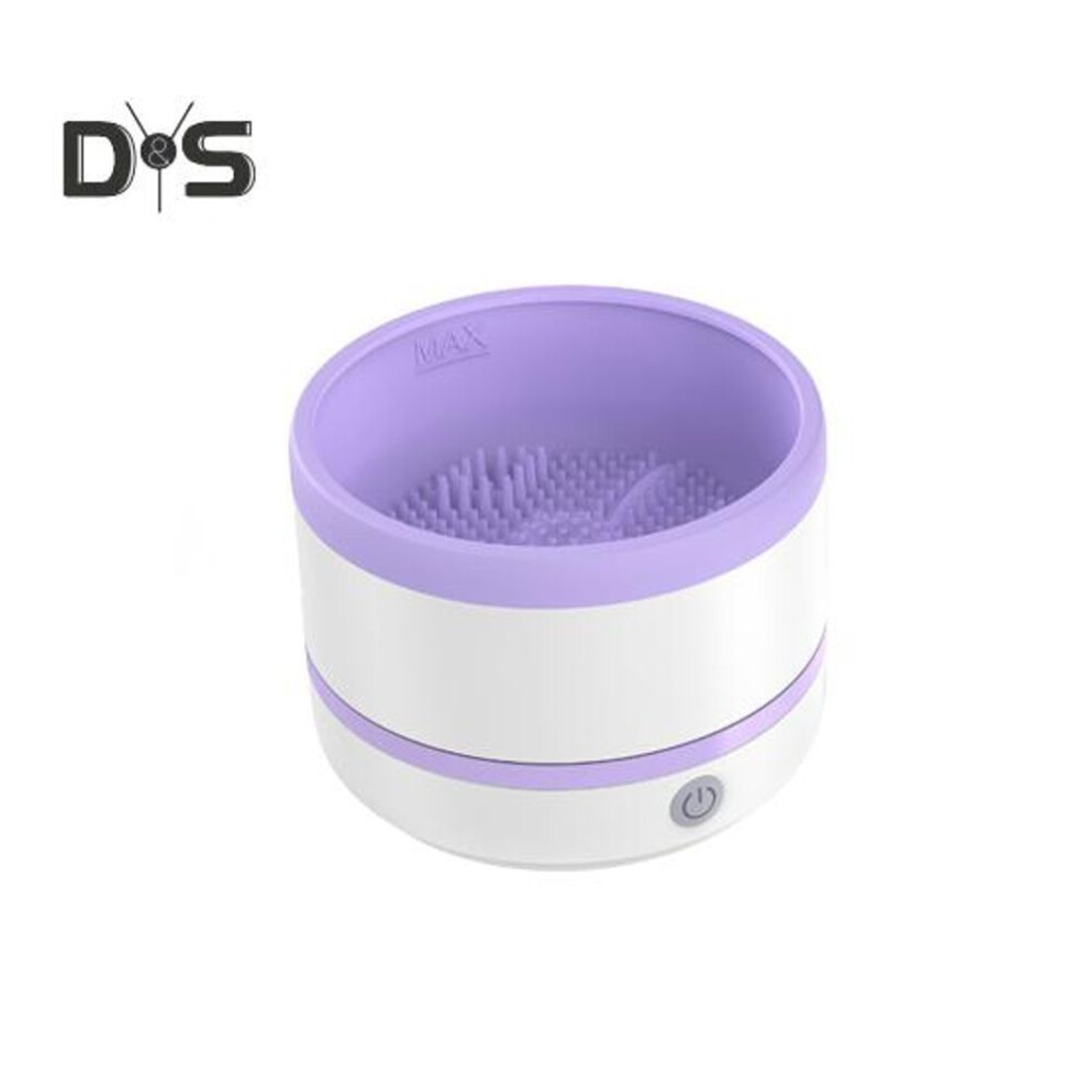 (light purple) Electric Makeup Brush Cleaner Usb Powered Silicone Cosmetic Brush Cleaning Mat Portable Automatic Beauty Brush Cleaning Machine Washing Tools