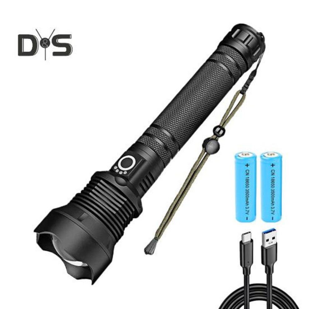 (as the picture, B) LED Flashlight with Multiple Modes Super Bright High Lumens Waterproof Rechargeable Adjustable Focus Tactical Flashlight