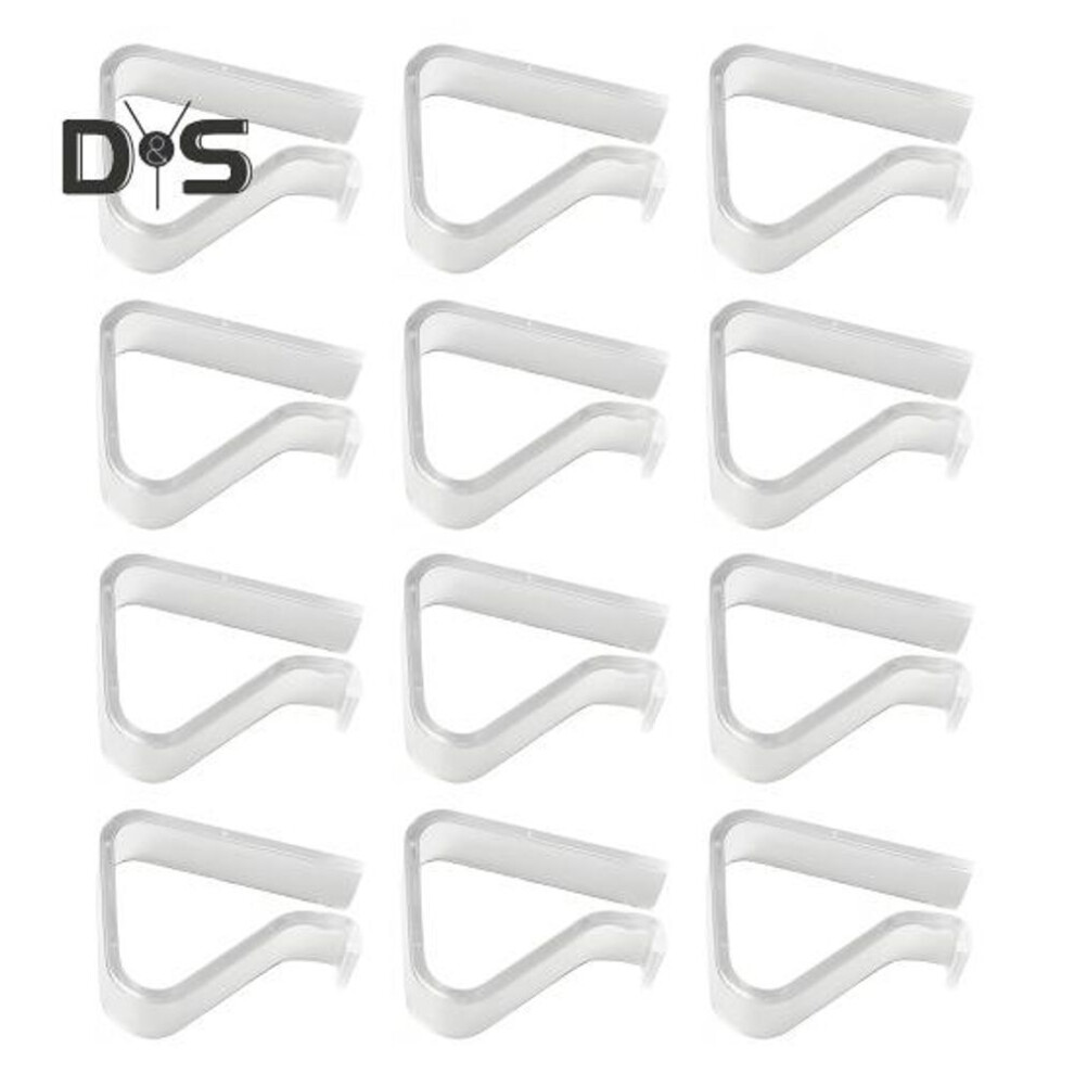 (as the picture, S 12pcs) 12pcs Invisible Clear Tablecloth Clip Non-slip Heavy Duty Transparent Indoor Outdoor Wedding Party Picnic Camping Dining Table Cover Holder Fixing