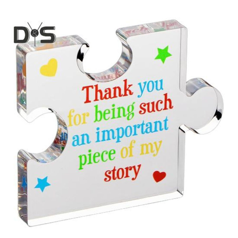 Thank You Puzzle Acrylic Decoration Teacher Appreciation Gift Home Office Desktop Colorful Letter Jigsaw Ornament Graduation Season Thanksgiving Day