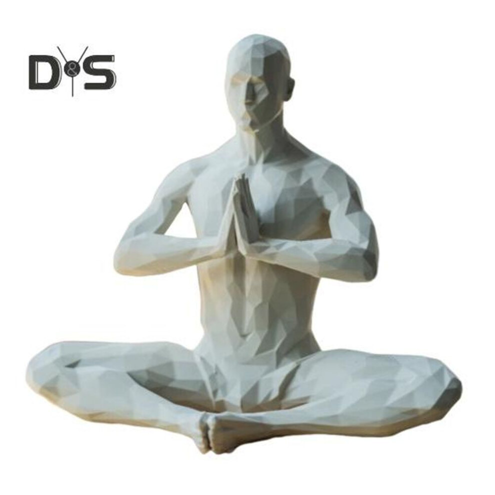 (as the picture, C) Yoga Man Figurine Abstract Padmasana Yogis Statue Desktop Meditating Man Sculpture for Living Room Yoga Room Decor