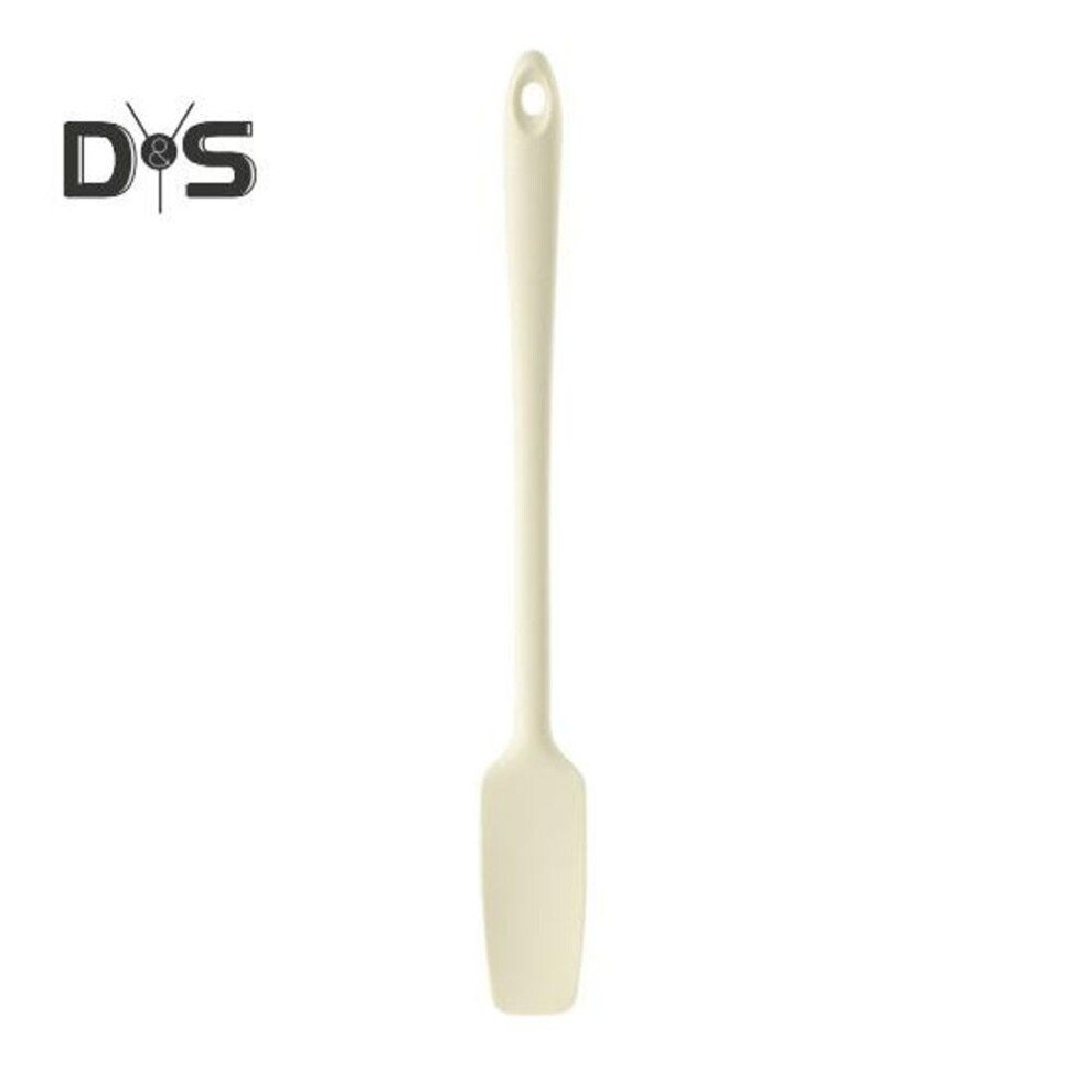 (white) Silicone Jar Spatula for Scraping Spreading Long Handle Rubber Scraper for Jars Bottles Heat Resistant BPA Free Silicone Utensil for Home Kitchen