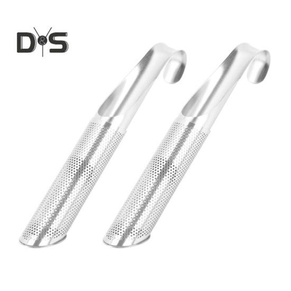 (silver, 2pcs) 1/2Pcs Tea Diffuser Stainless Steel Fine Mesh Strainer with Hanging Hook Handle Creative Pipe Tea Infuser for Loose Leaf Tea Coffee Brewing And