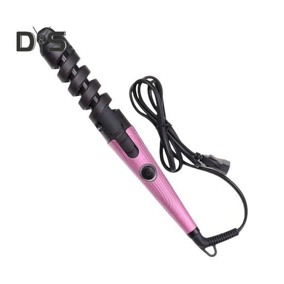 (rose red, US Plug) Electric Curling Iron Frizz-Free Fast Heating Portable Hair Curler Automatic Egg Roll Wavy Hair Curling Wand Women Hair Styling Tool (US Plug)