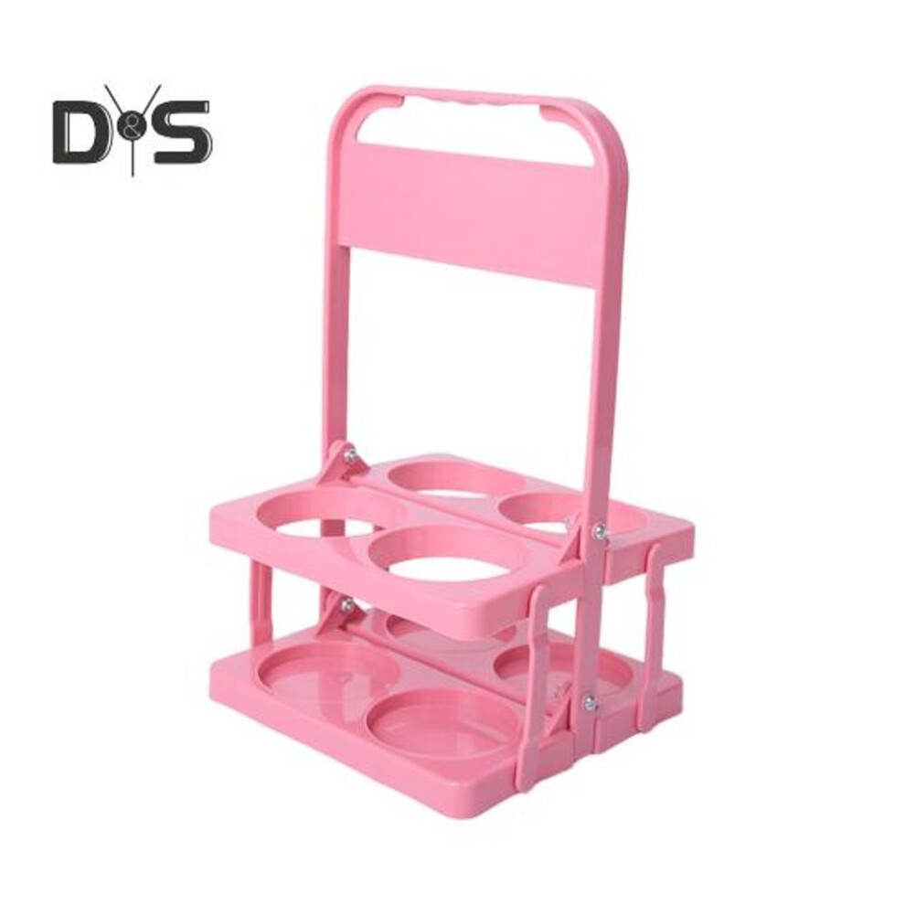 (pink) Portable Drink Carrier Folding Cup Holder For Car Reusable Cup Holder With Handle Foldable Beverage Holder For Coffee Beer Wine Soda Juice
