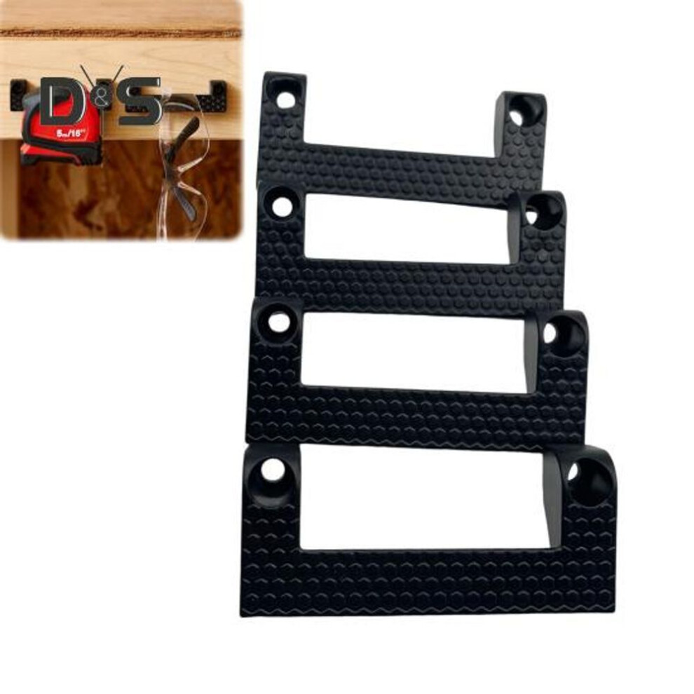 (black) 4pcs Tape Measure Holders Tool Storage Organizers Garage Organization Simple Installation Tool Holders With Screws