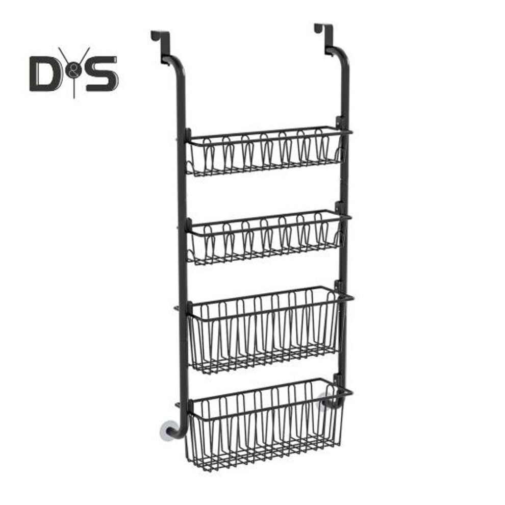 Storage Rack Durable Construction Large Capacity Easy To Install Multi-function Metal Over-door Organizer Adjustable Hanging Basket