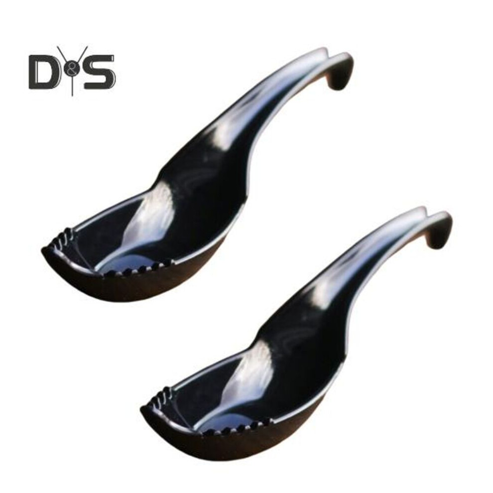 (black, 2pcs) 2Pcs Ramen Terminator Forked Spoon 2 in 1 Ramen Noodle Soup Spoon with Fork Ergonomic Handle Chinese Soup Spoons for Ramen Noodle Soup Pasta Salad