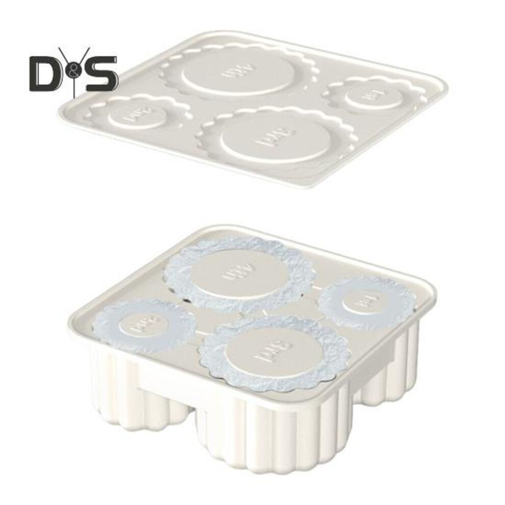 (white) Silicone Ice Cube Tray with Lid for 20-40oz Tumbler Cup Easy Twist Release Ice Cube Molds Leak-Proof BPA-Free Beverage Ice Cube Maker for Chills