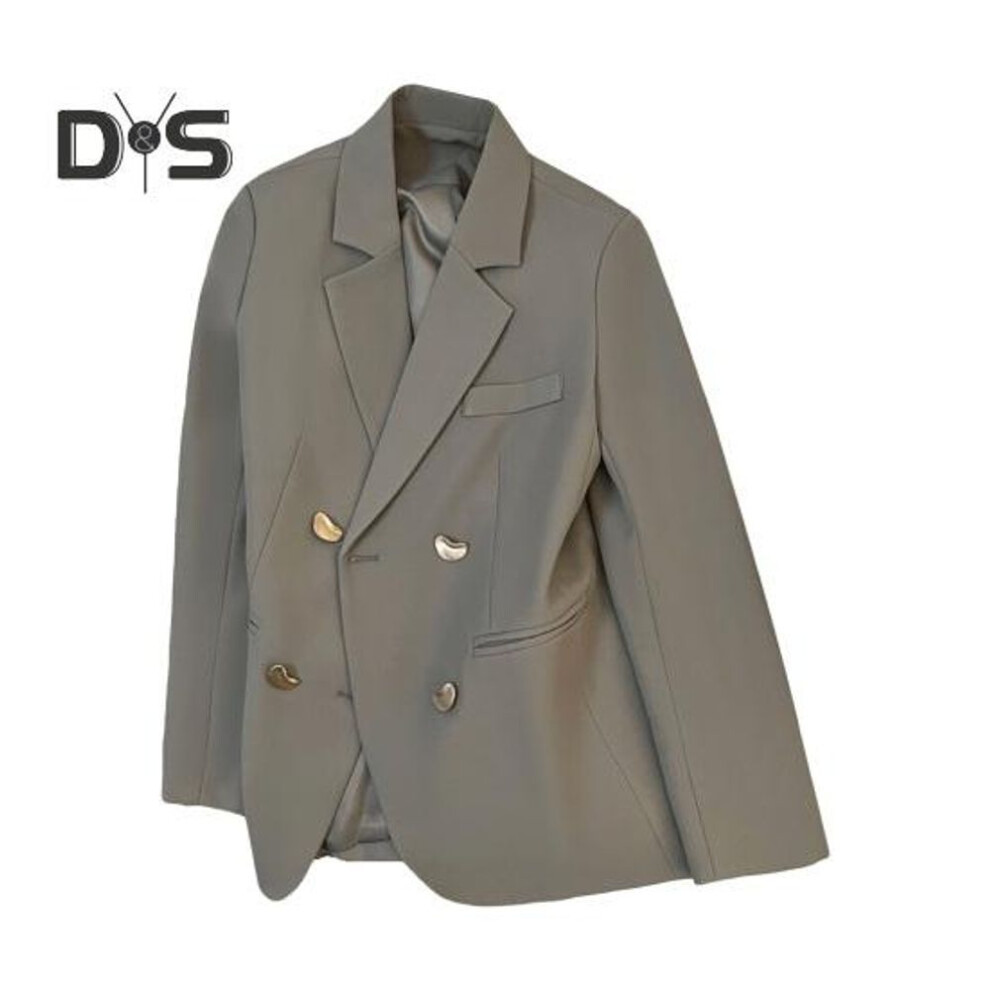 (grey, M) Women's Casual Suit Office Lady Blazer Jacket Fashion Loose Fit Female Coat Spring Autumn Clothes For Work And Leisure