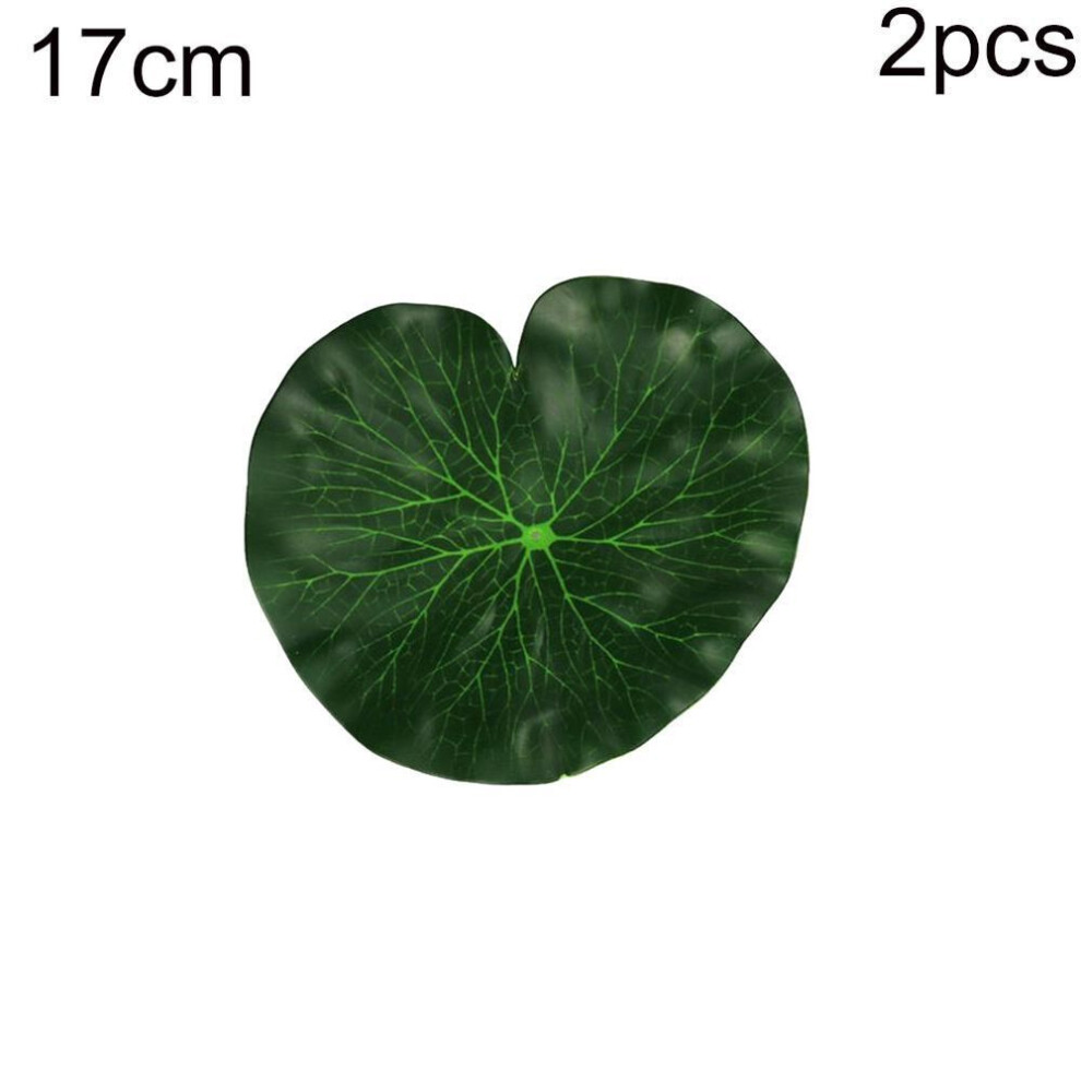 (as the picture, 17cm) Blooming Bouquet Artificial Floating Lotus Leaves Fake Foliage Plant Garden Pond Pool Decor