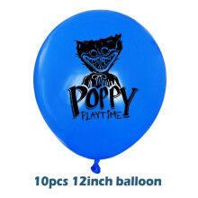 (10 Monochrome Blue Balloons)Conjunto de Decorações para Festa de Aniversário com Tema Poppy Playtime Huggy Wuggy, Suprimentos, Balões