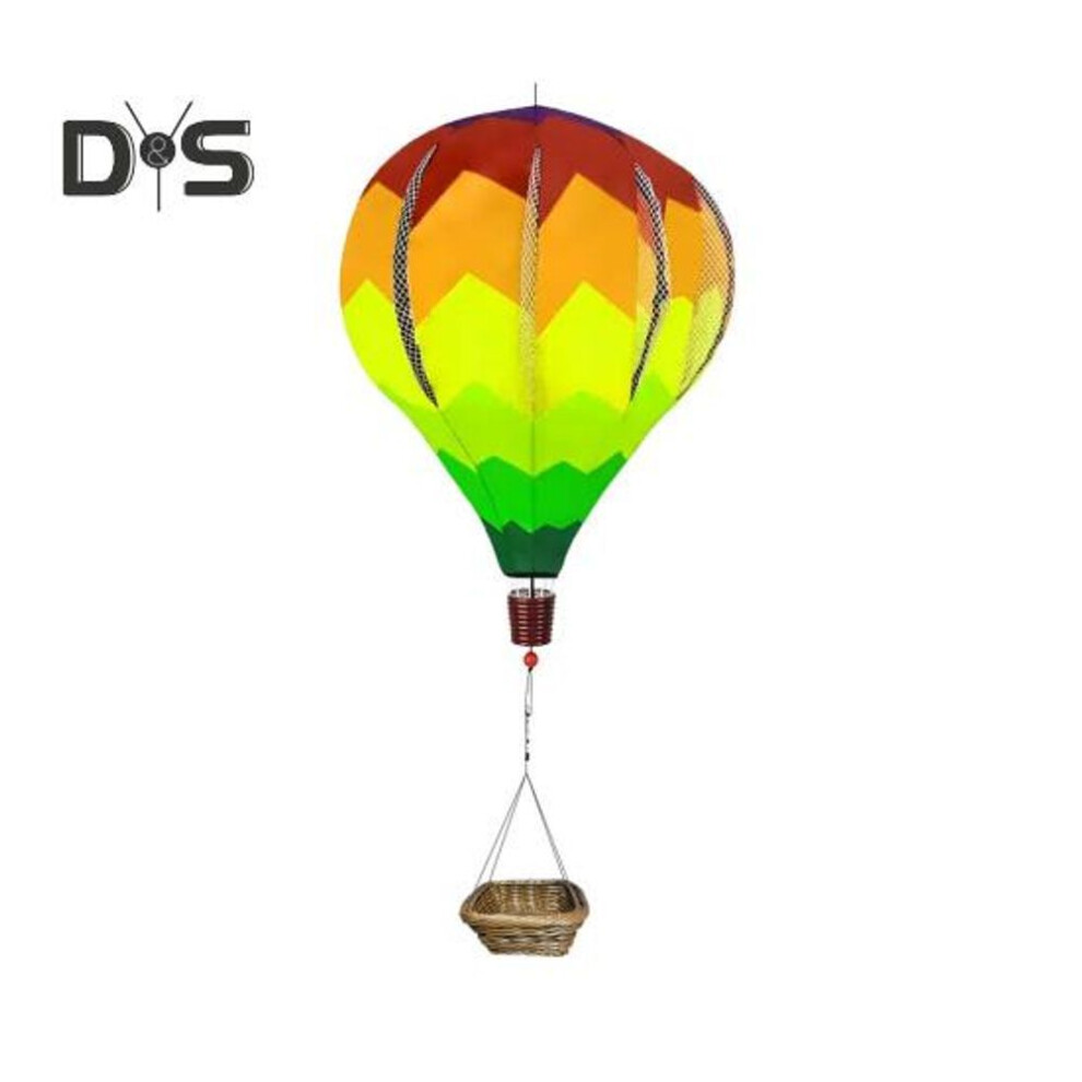 (yellow) Hot Air Balloon Bird Feeder Outdoor Hanging Metal Hummingbird Feeder Colorful Hot Air Balloon Decoration For Yard Lawn Porch Trees