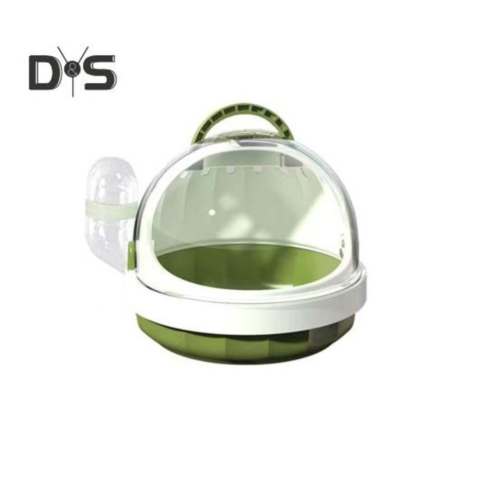 (green) Hamster Carrier Cage With Water Bottle Portable Plastic Guinea Pig Travel Cage For Small Animals Gerbils Mice Dwarf Hamster
