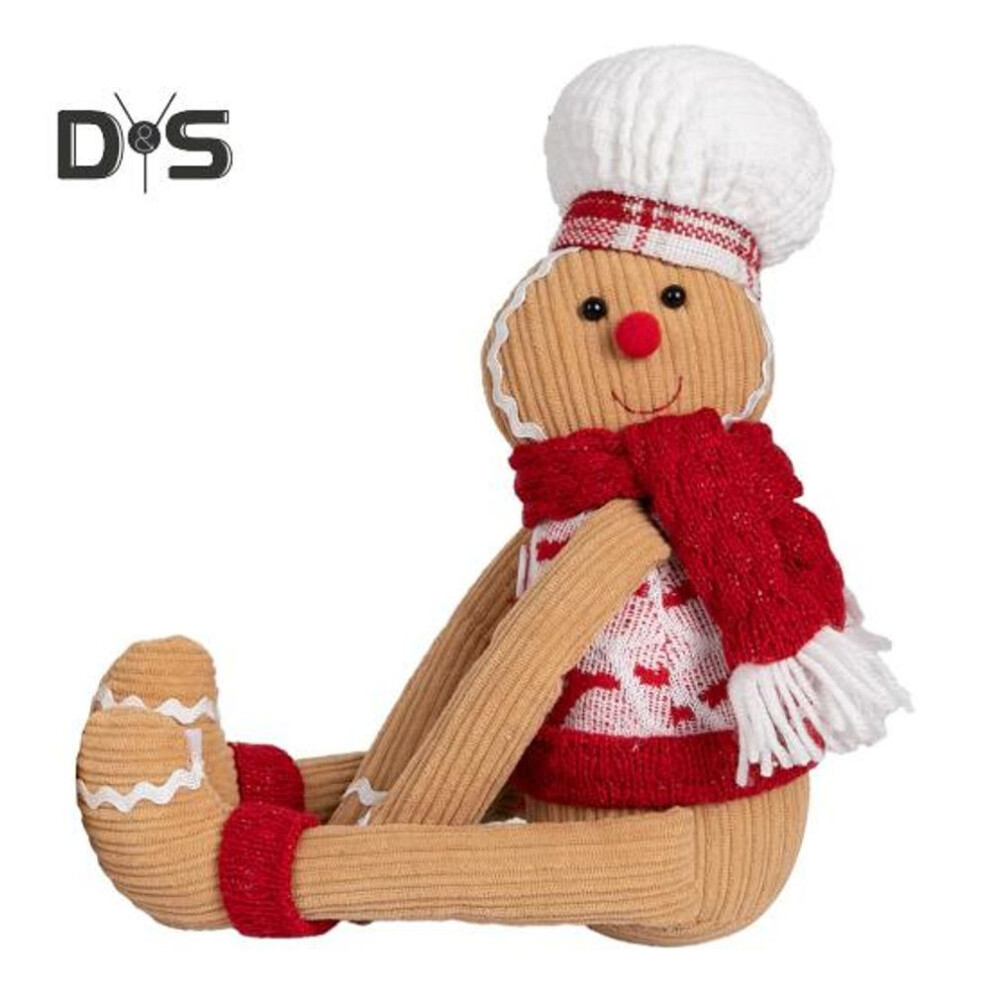 (as the picture, Men) Christmas Gingerbread Man Curtain Buckle Plush Gingerbread Tree Topper Christmas Wine Bottle Cover Home Decoration For Shop Mall Bar
