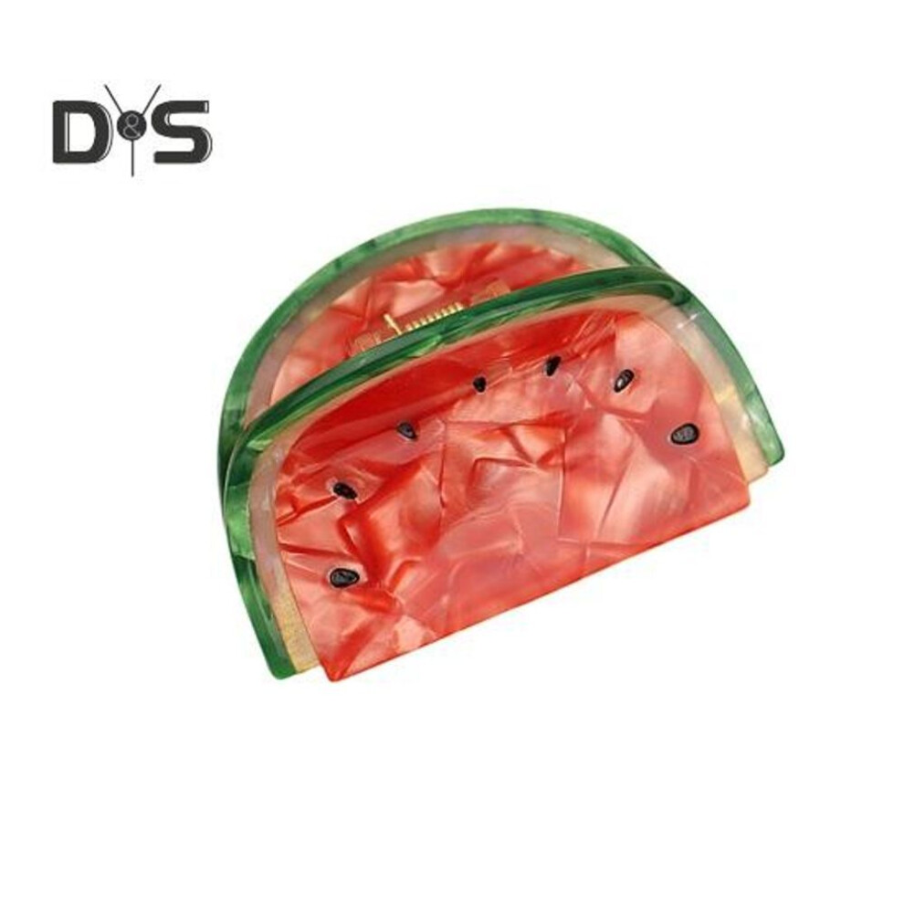 (as the picture, G) Hair Claw Watermelon Strawberry Avocado Fruit Shape Hair Clip Back Head Shark Hair Claw Girl Hair Accessories