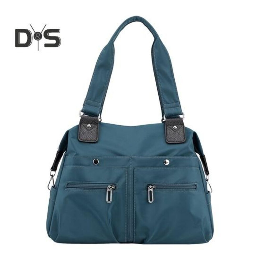 (blue) Women Shoulder Bag Multi Pocket Organization Laptop Compartment Splash-resistant Anti-theft Lightweight Work Travel Tote Messenger Bag