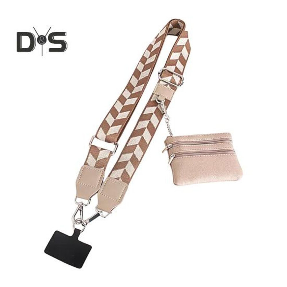 (as the picture, D) Mobile Phone Strap With Small Zippered Pouch Mini Card Holder Ethnic Style Detachable Phone Wrist Strap Adjustable Length Clip And Go Cellphone