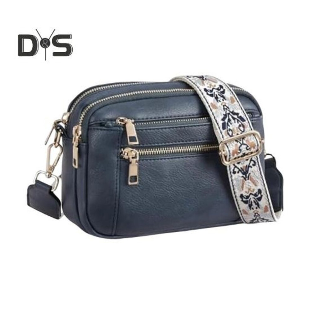 (as the picture, Blue) Women's Crossbody Bag Faux Leather Small Shoulder Bag with Adjustable Strap Crossbody Purse for Daily Travel Commute