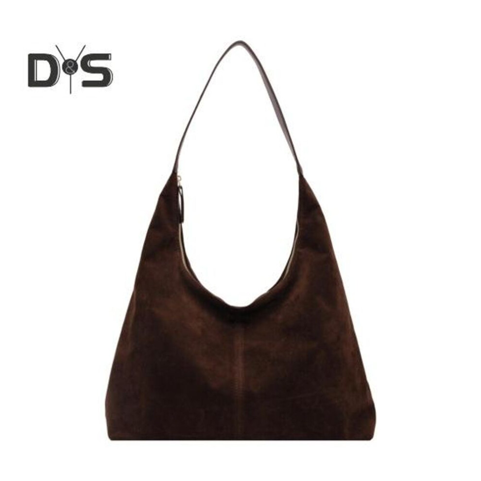 (coffee) Women Shoulder Bag Matte Solid Color Faux Leather Large Capacity Zipper Closure Vintage Dumpling Shape Tote Work Travel Sling Bag