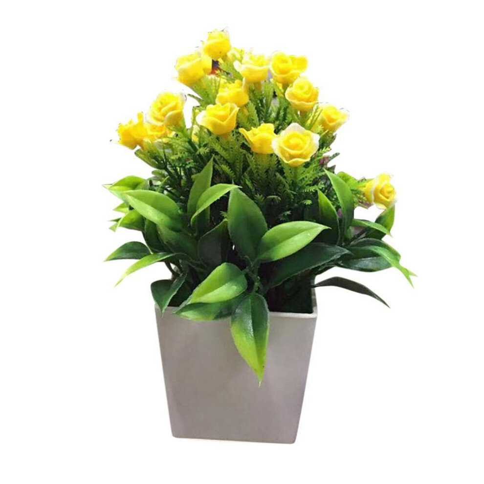 (yellow) Blooming Bouquet Artificial Flower Bonsai DIY Garden Wedding Home Office Party Decor