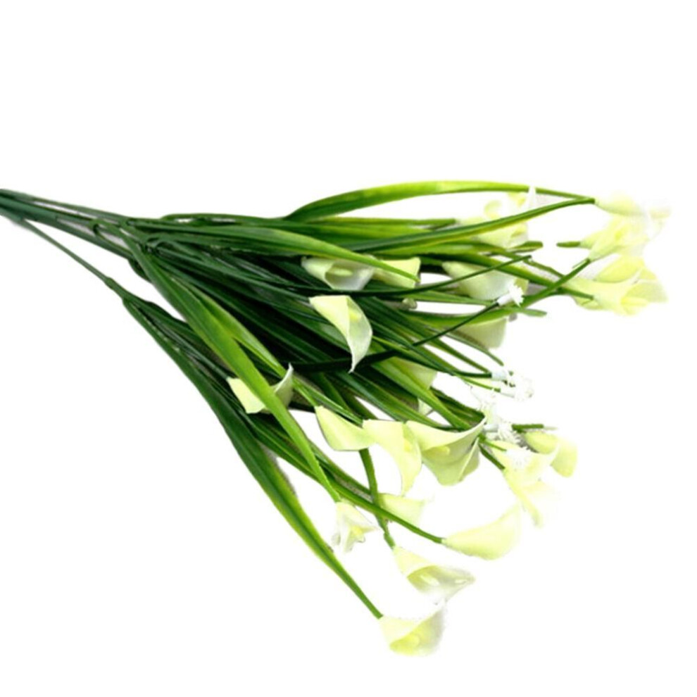 (white) Blooming Bouquet Artificial Gypsophila Calla Lilies Flowers Plant Wedding Party Home Decor