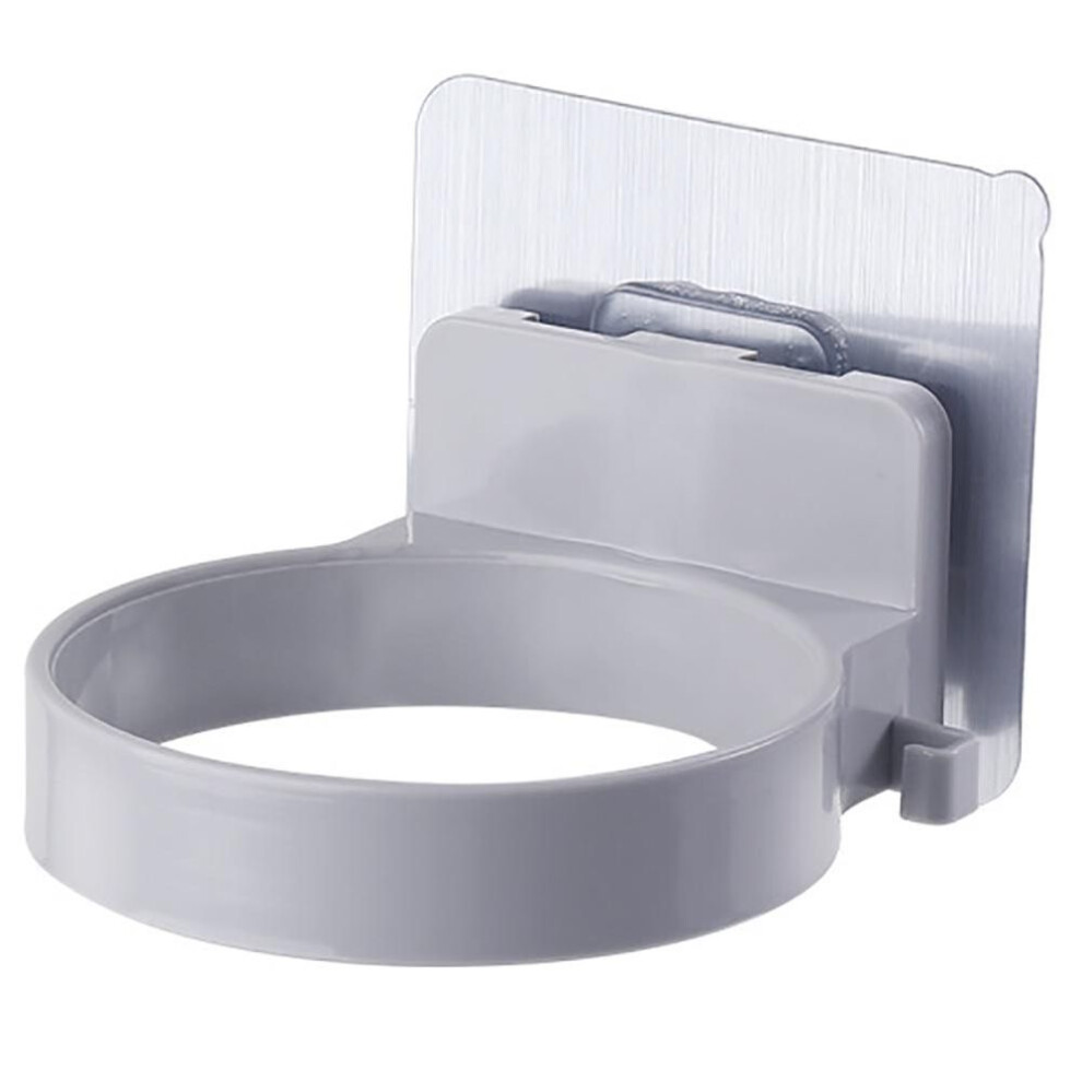 (grey) Wild Bluebell Bathroom Wall Mounted Electric Hair Dryer Holder Storage Rack Shelf