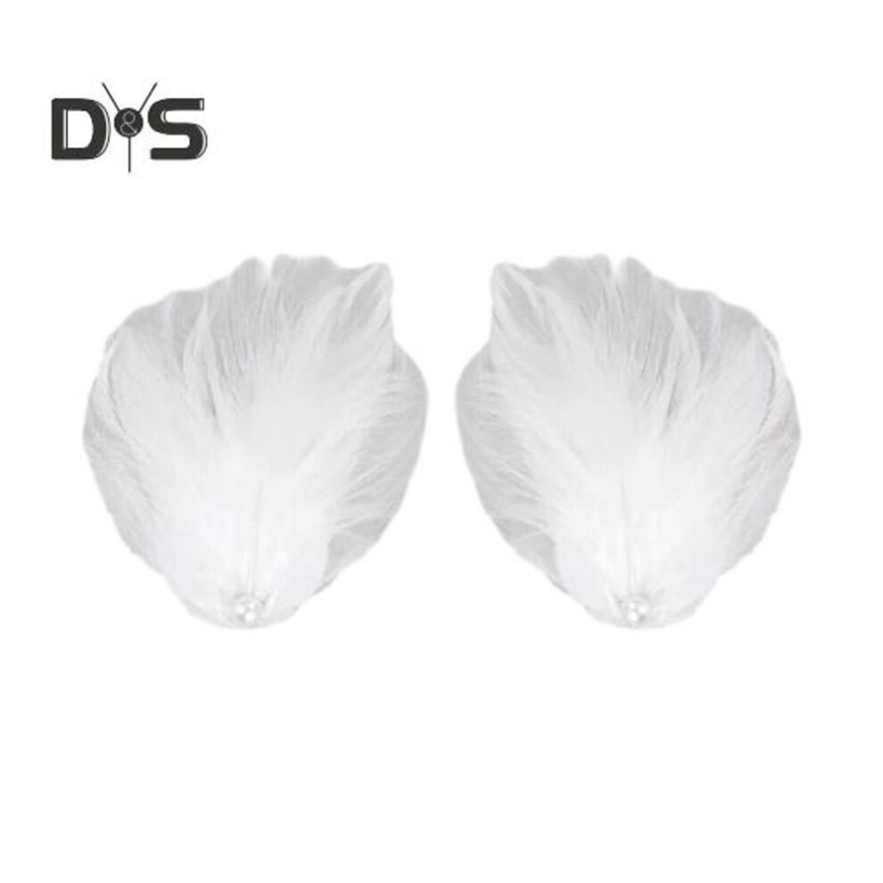 (white) 1 Pair Feather Hair Clip White Black Ballet Skirt Hairpin Daily Wear Hair Clip Birthday Dance Role Play Accessory