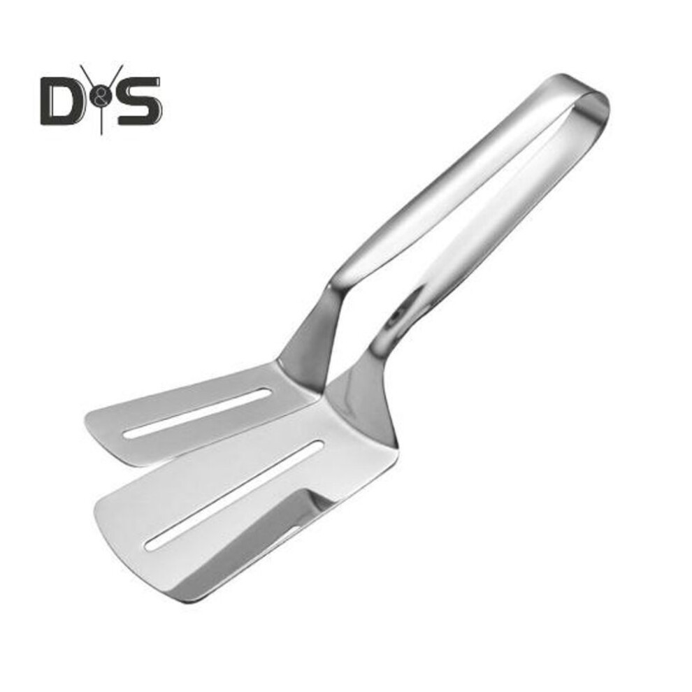 (as the picture, Small) Double-sided Spatula Clip Grill Clamp Tongs For Grilling Cooking Stainless Steel Food Flip Clip Multipurpose Kitchens Tongs For Home Outdoor